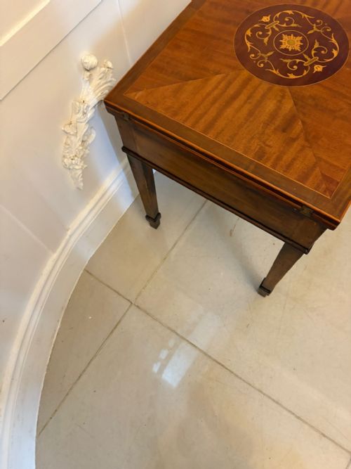 ANTIQUE EDWARDIAN INLAID FOLDING GAMELAMP TABLE FEATURING THE ROYAL AND PLEASANT GAME OF GOOSE - ADDITIONAL PHOTO 9