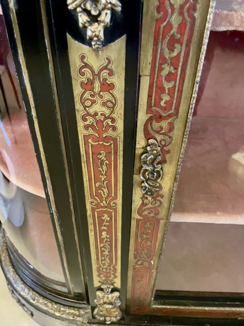 ANTIQUE FRENCH BOULLE DISPLAY CABINET - ADDITIONAL PHOTO 6