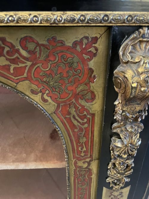 ANTIQUE FRENCH BOULLE DISPLAY CABINET - ADDITIONAL PHOTO 9