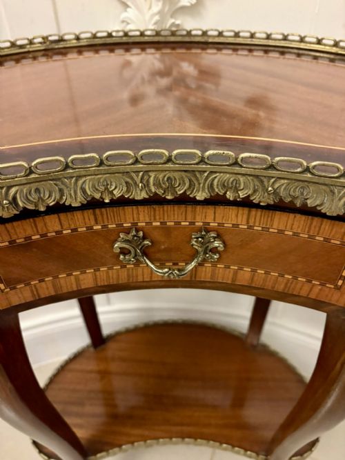 ANTIQUE FRENCH QUALITY LOUIS XV STYLE KIDNEYSHAPED SIDE LAMP TABLE - ADDITIONAL PHOTO 4