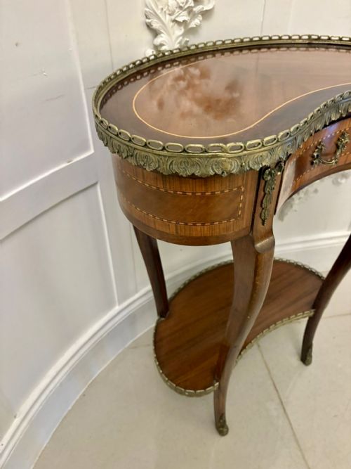 ANTIQUE FRENCH QUALITY LOUIS XV STYLE KIDNEYSHAPED SIDE LAMP TABLE - ADDITIONAL PHOTO 5
