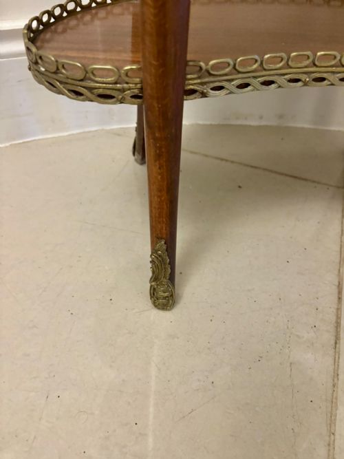 ANTIQUE FRENCH QUALITY LOUIS XV STYLE KIDNEYSHAPED SIDE LAMP TABLE - ADDITIONAL PHOTO 6