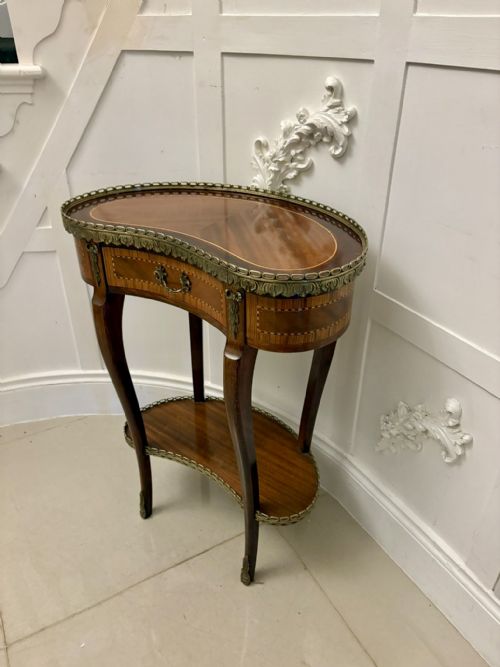 ANTIQUE FRENCH QUALITY LOUIS XV STYLE KIDNEYSHAPED SIDE LAMP TABLE - ADDITIONAL PHOTO 7