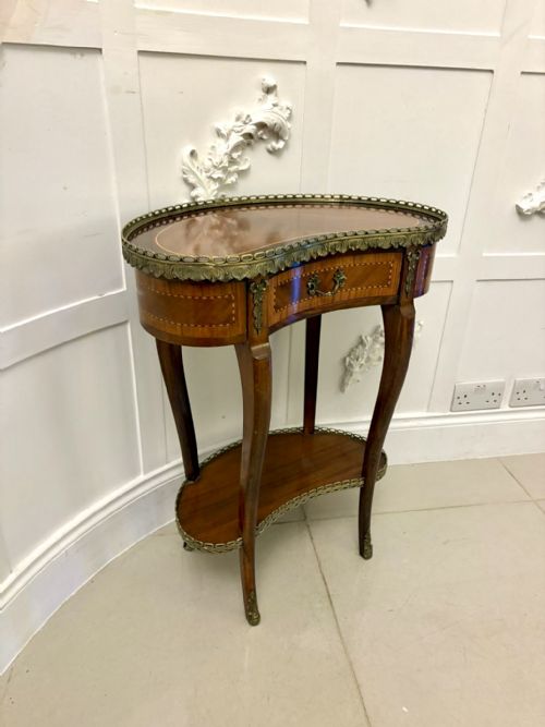 ANTIQUE FRENCH QUALITY LOUIS XV STYLE KIDNEYSHAPED SIDE LAMP TABLE - ADDITIONAL PHOTO 10