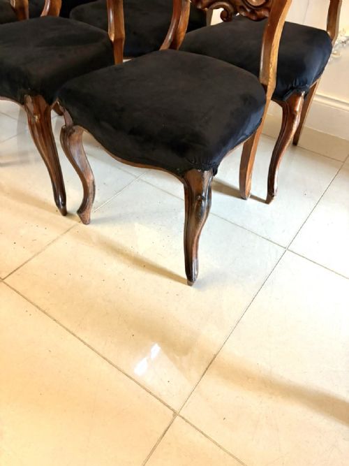 ANTIQUE SET OF SIX QUALITY VICTORIAN ROSEWOOD BALLOON BACK DINING CHAIRS - ADDITIONAL PHOTO 10