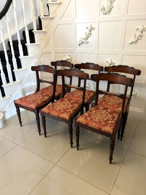ANTIQUE SET OF SIX QUALITY REGENCY CARVED ROSEWOOD DINING CHAIRS - ADDITIONAL PHOTO 9