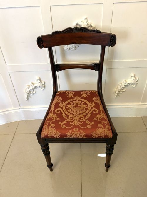 ANTIQUE SET OF SIX QUALITY REGENCY CARVED ROSEWOOD DINING CHAIRS - ADDITIONAL PHOTO 11