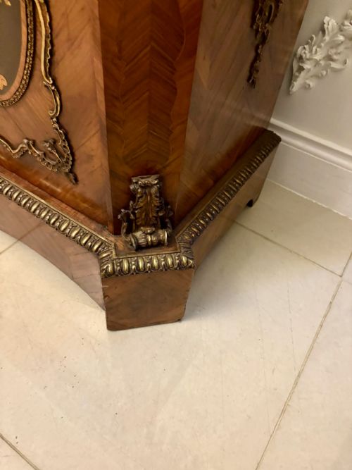 EXCEPTIONAL QUALITY ANTIQUE FRENCH LOUIS XVI STYLE MARBLETOP SIDE CABINET - ADDITIONAL PHOTO 7