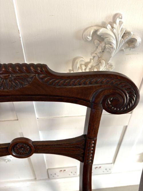 MAGNIFICENT QUALITY ANTIQUE SET OF 6 REGENCY DINING CHAIRS - ADDITIONAL PHOTO 3