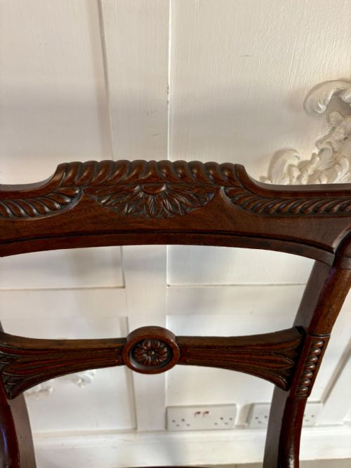 MAGNIFICENT QUALITY ANTIQUE SET OF 6 REGENCY DINING CHAIRS - ADDITIONAL PHOTO 4