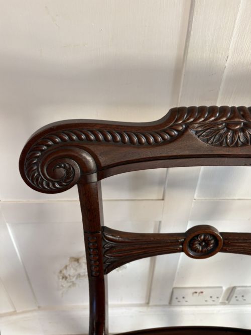 MAGNIFICENT QUALITY ANTIQUE SET OF 6 REGENCY DINING CHAIRS - ADDITIONAL PHOTO 9