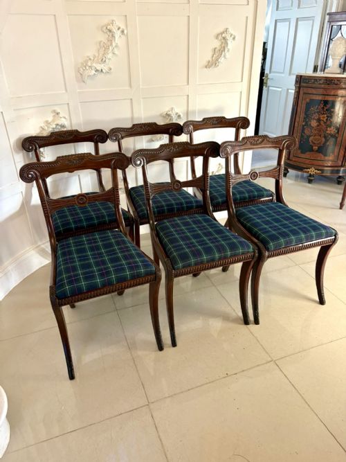 MAGNIFICENT QUALITY ANTIQUE SET OF 6 REGENCY DINING CHAIRS - ADDITIONAL PHOTO 12