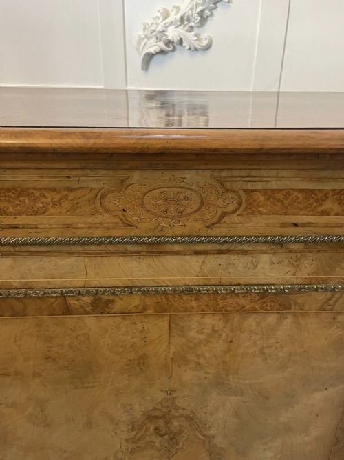 OUTSTANDING QUALITY ANTIQUE VICTORIAN BURR WALNUT INLAID CREDENZASIDEBOARD - ADDITIONAL PHOTO 13