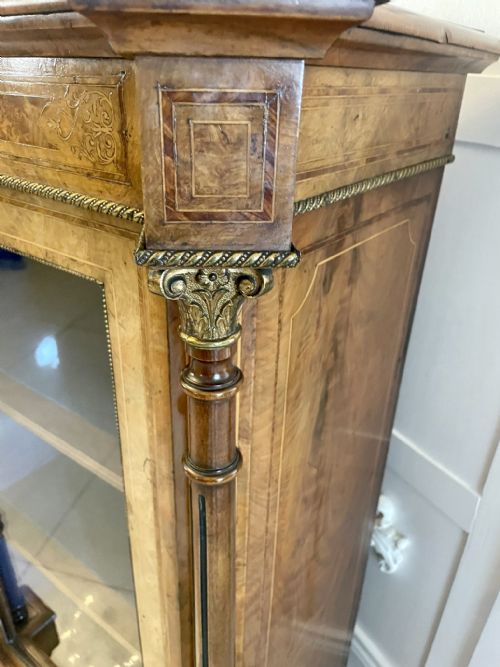 OUTSTANDING QUALITY ANTIQUE VICTORIAN BURR WALNUT INLAID CREDENZASIDEBOARD - ADDITIONAL PHOTO 15