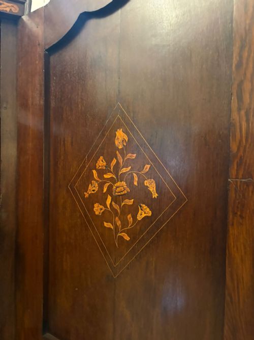 ANTIQUE DUTCH MARQUETRY WALNUT LINEN PRESSCUPBOARD - ADDITIONAL PHOTO 5