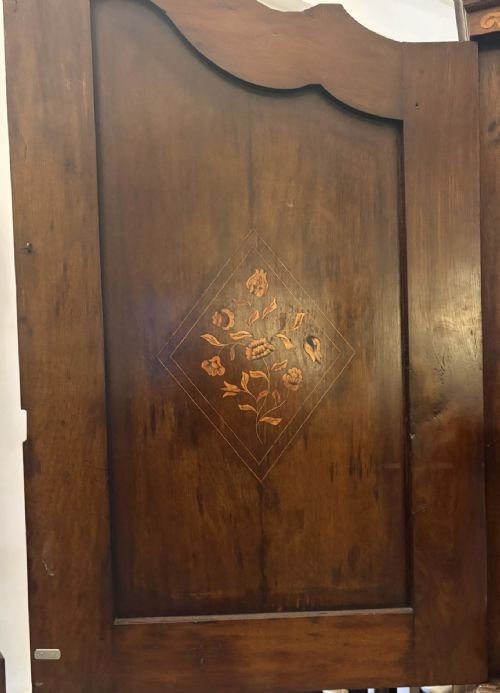 ANTIQUE DUTCH MARQUETRY WALNUT LINEN PRESSCUPBOARD - ADDITIONAL PHOTO 6