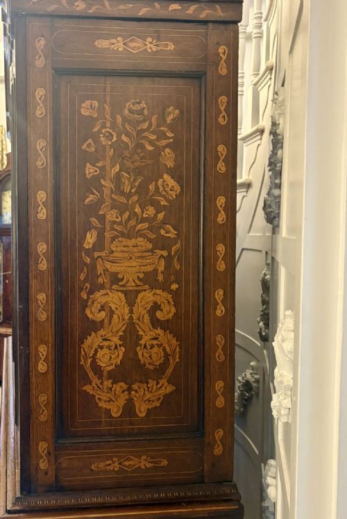 ANTIQUE DUTCH MARQUETRY WALNUT LINEN PRESSCUPBOARD - ADDITIONAL PHOTO 12