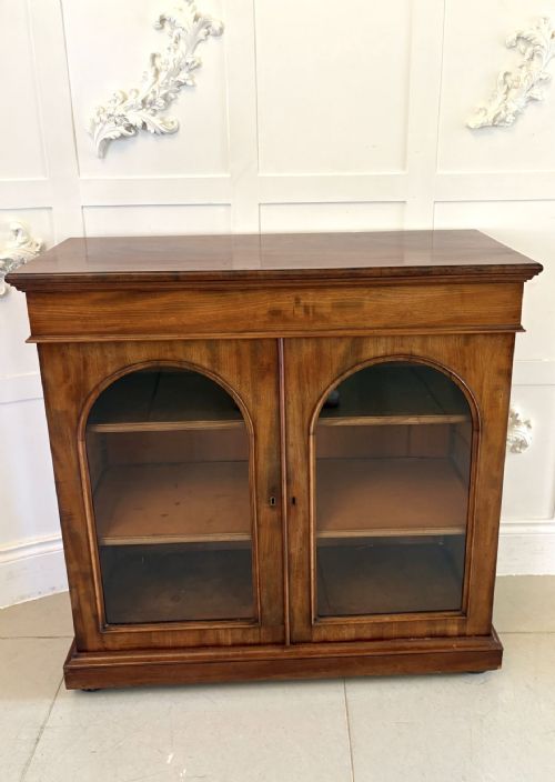 ANTIQUE VICTORIAN QUALITY FIGURED MAHOGANY GLAZED BOOKCASE - ADDITIONAL PHOTO 6