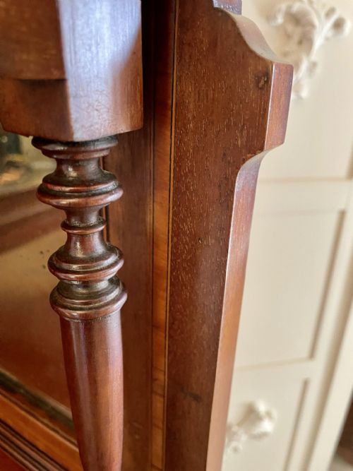 ANTIQUE EDWARDIAN QUALITY MAHOGANY INLAID CORNER DISPLAY CABINET - ADDITIONAL PHOTO 7