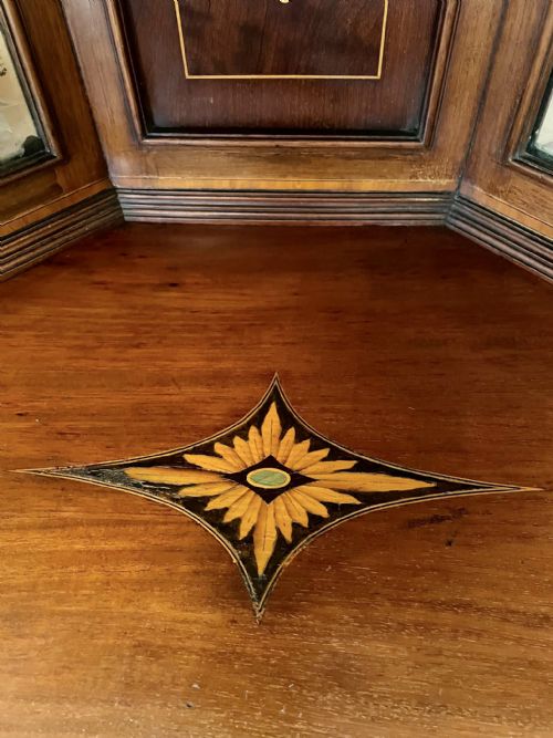ANTIQUE EDWARDIAN QUALITY MAHOGANY INLAID CORNER DISPLAY CABINET - ADDITIONAL PHOTO 15