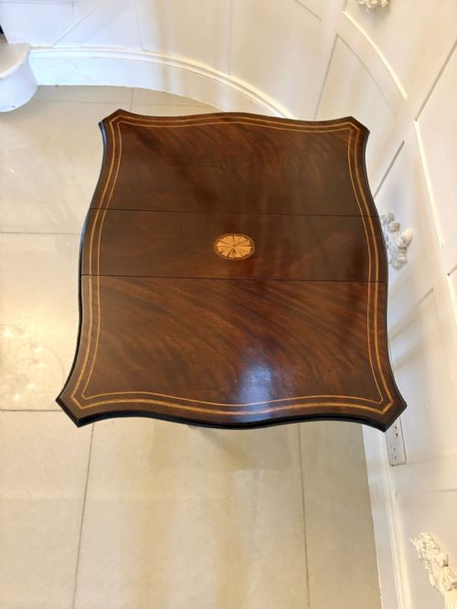 ANTIQUE MAHOGANY SUTHERLAND OCCASIONAL TABLE WITH SATINWOOD INLAY - ADDITIONAL PHOTO 6