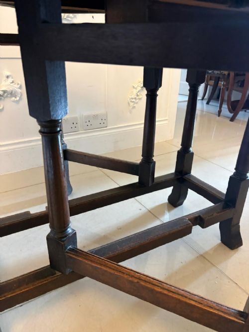 ANTIQUE 17TH CENTURY OAK GATELEG DROP LEAF DINING SUPPER TABLE - ADDITIONAL PHOTO 2