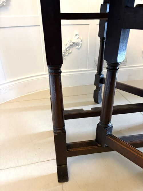 ANTIQUE 17TH CENTURY OAK GATELEG DROP LEAF DINING SUPPER TABLE - ADDITIONAL PHOTO 5