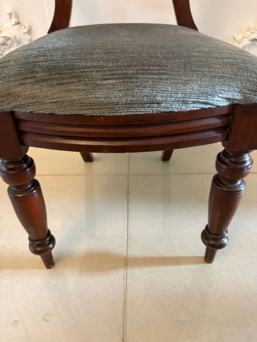 ANTIQUE VICTORIAN MAHOGANY BALLOON BACK DINING CHAIRS SET OF FOUR - ADDITIONAL PHOTO 3