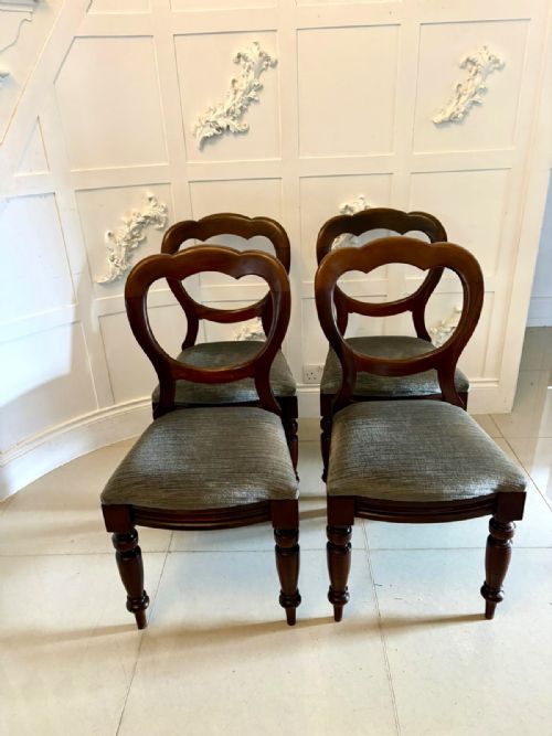 ANTIQUE VICTORIAN MAHOGANY BALLOON BACK DINING CHAIRS SET OF FOUR - ADDITIONAL PHOTO 11