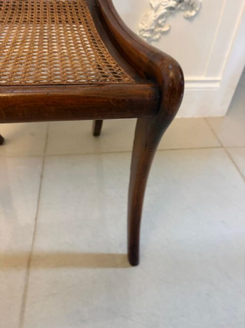 ANTIQUE REGENCY MAHOGANY DINING CHAIRS SET OF SIX WITH CANE SEATS FIVE SINGLES ONE CARVER - ADDITIONAL PHOTO 10