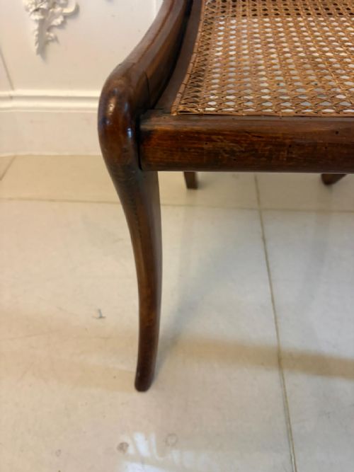 ANTIQUE REGENCY MAHOGANY DINING CHAIRS SET OF SIX WITH CANE SEATS FIVE SINGLES ONE CARVER - ADDITIONAL PHOTO 16