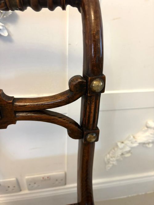 ANTIQUE REGENCY MAHOGANY DINING CHAIRS SET OF SIX WITH CANE SEATS FIVE SINGLES ONE CARVER - ADDITIONAL PHOTO 18