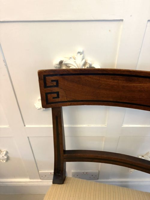 ANTIQUE ENGLISH REGENCY MAHOGANY KLISMOS DINING SIDE CHAIRS PAIR - ADDITIONAL PHOTO 2