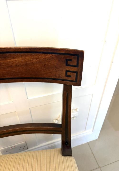ANTIQUE ENGLISH REGENCY MAHOGANY KLISMOS DINING SIDE CHAIRS PAIR - ADDITIONAL PHOTO 4