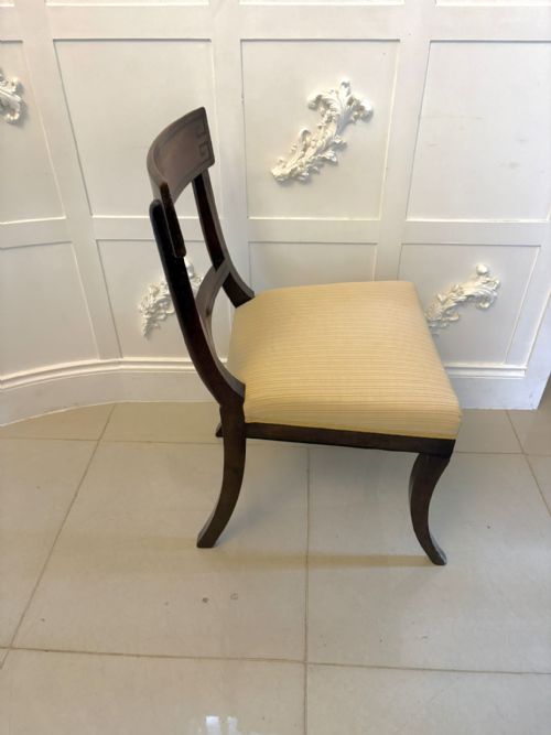 ANTIQUE ENGLISH REGENCY MAHOGANY KLISMOS DINING SIDE CHAIRS PAIR - ADDITIONAL PHOTO 5