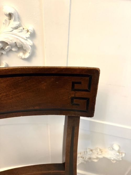 ANTIQUE ENGLISH REGENCY MAHOGANY KLISMOS DINING SIDE CHAIRS PAIR - ADDITIONAL PHOTO 6