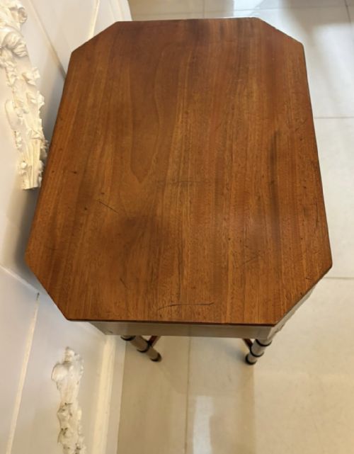 ANTIQUE GEORGIAN MAHOGANY LAMP WORK TABLE WITH REMOVABLE SEWING BASKET - ADDITIONAL PHOTO 4