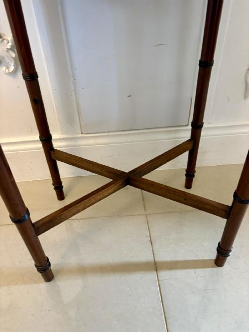 ANTIQUE GEORGIAN MAHOGANY LAMP WORK TABLE WITH REMOVABLE SEWING BASKET - ADDITIONAL PHOTO 5