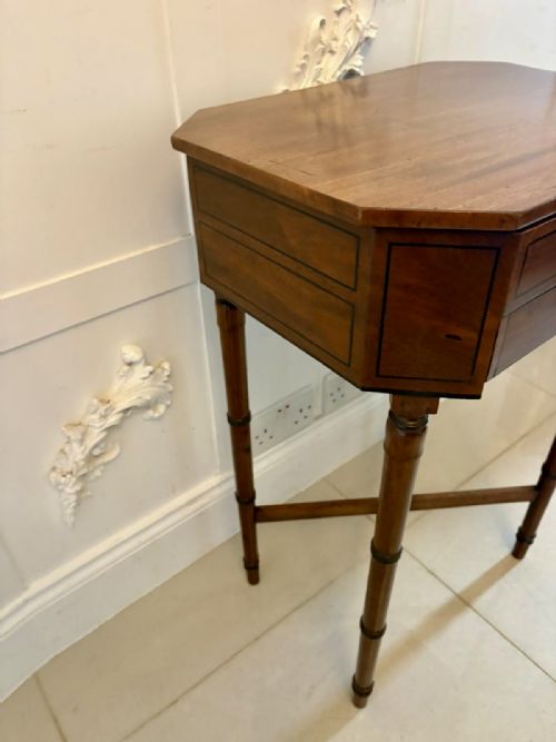 ANTIQUE GEORGIAN MAHOGANY LAMP WORK TABLE WITH REMOVABLE SEWING BASKET - ADDITIONAL PHOTO 6