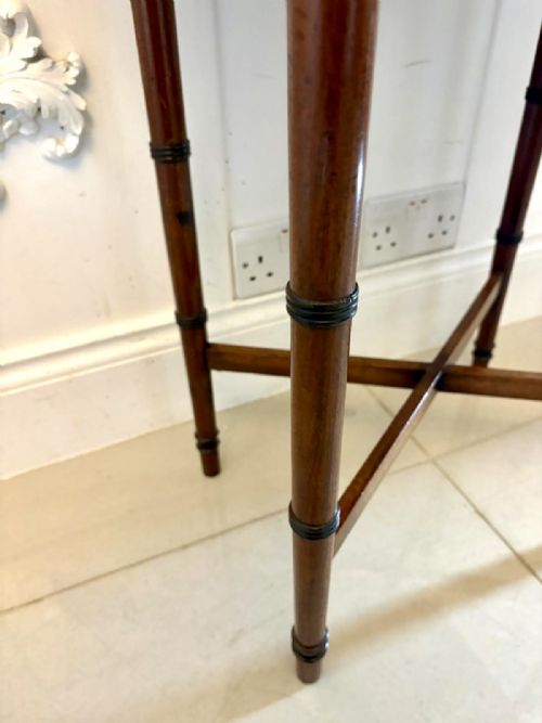 ANTIQUE GEORGIAN MAHOGANY LAMP WORK TABLE WITH REMOVABLE SEWING BASKET - ADDITIONAL PHOTO 9