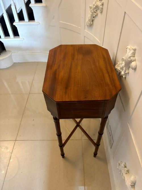 ANTIQUE GEORGIAN MAHOGANY LAMP WORK TABLE WITH REMOVABLE SEWING BASKET - ADDITIONAL PHOTO 12