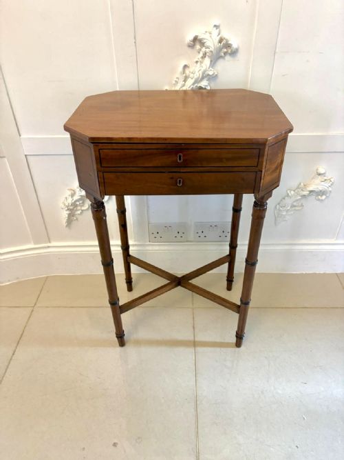 ANTIQUE GEORGIAN MAHOGANY LAMP WORK TABLE WITH REMOVABLE SEWING BASKET - ADDITIONAL PHOTO 13