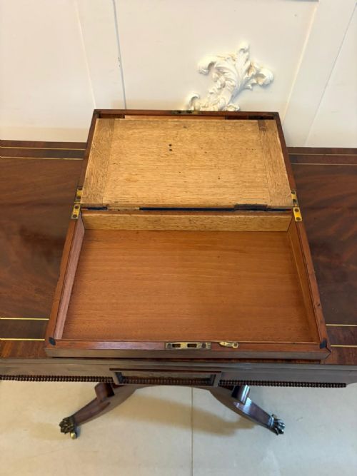 ANTIQUE GEORGIAN MAHOGANY WRITING SLOPE BOX WITH FITTED INTERIOR SECRET COMPARTMENT - ADDITIONAL PHOTO 2
