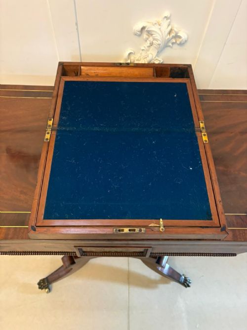 ANTIQUE GEORGIAN MAHOGANY WRITING SLOPE BOX WITH FITTED INTERIOR SECRET COMPARTMENT - ADDITIONAL PHOTO 7