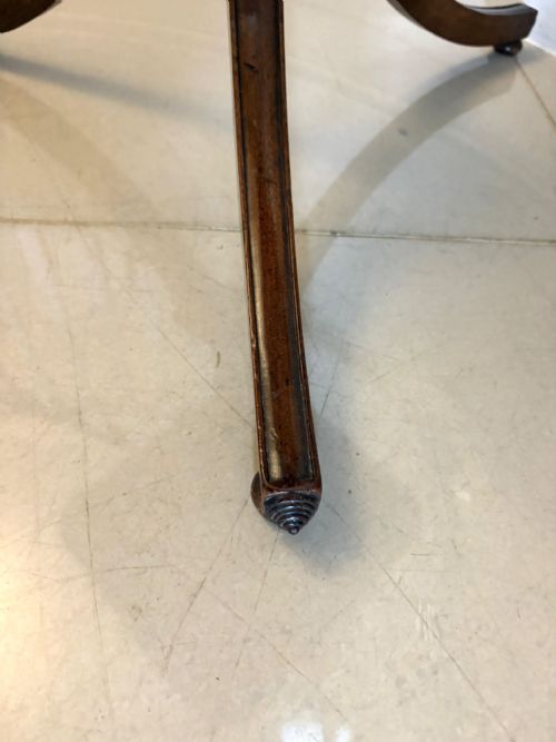 ANTIQUE GEORGIAN MAHOGANY TILT TOP TRIPOD TABLE LAMP TABLE WITH TURNED COLUMN - ADDITIONAL PHOTO 1