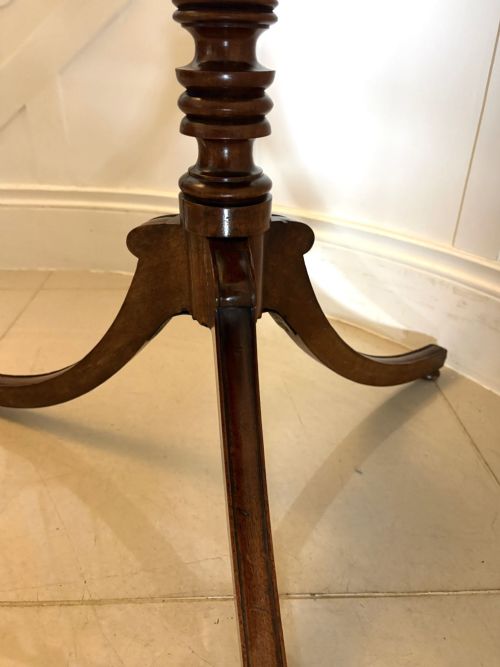 ANTIQUE GEORGIAN MAHOGANY TILT TOP TRIPOD TABLE LAMP TABLE WITH TURNED COLUMN - ADDITIONAL PHOTO 3