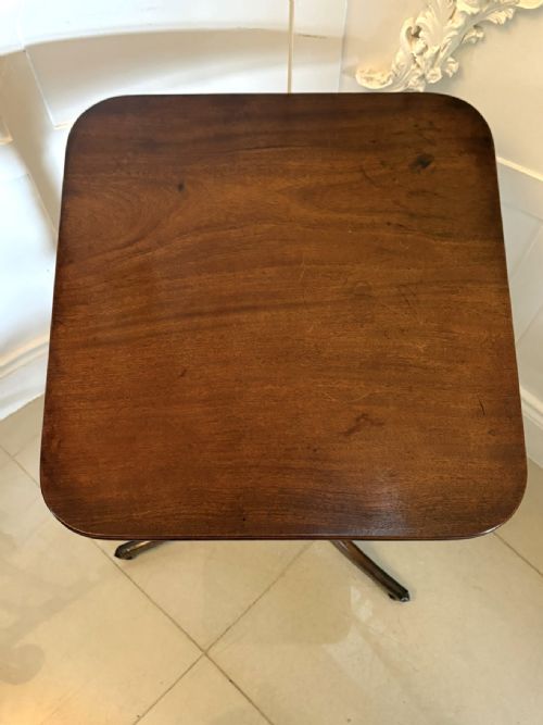 ANTIQUE GEORGIAN MAHOGANY TILT TOP TRIPOD TABLE LAMP TABLE WITH TURNED COLUMN - ADDITIONAL PHOTO 4