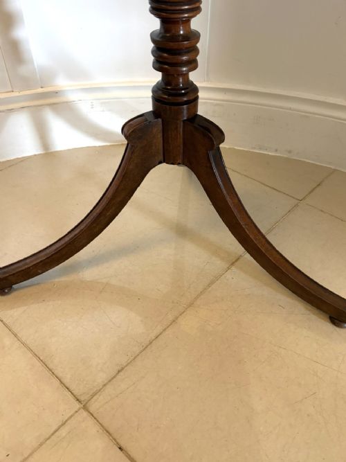 ANTIQUE GEORGIAN MAHOGANY TILT TOP TRIPOD TABLE LAMP TABLE WITH TURNED COLUMN - ADDITIONAL PHOTO 5