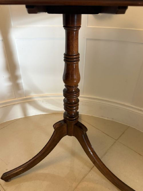 ANTIQUE GEORGIAN MAHOGANY TILT TOP TRIPOD TABLE LAMP TABLE WITH TURNED COLUMN - ADDITIONAL PHOTO 6