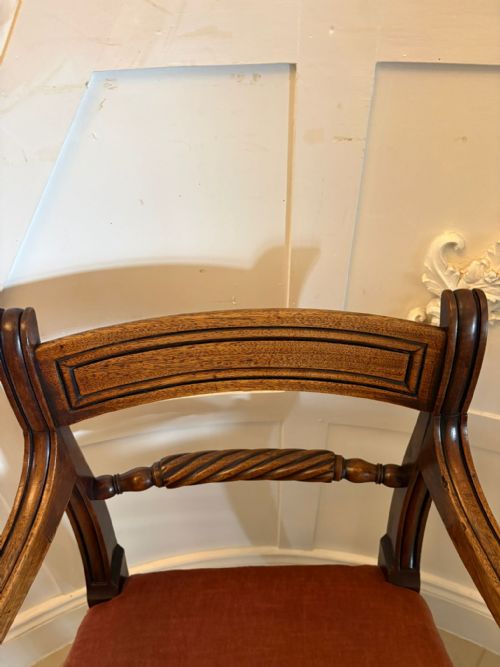 ANTIQUE REGENCY MAHOGANY OPEN ARMCHAIR DESK CHAIR - ADDITIONAL PHOTO 1